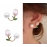 French Light Luxury Pink Tulip Flower Pearl Stud Earrings For Women Korean Zircon Exquisite Earring Party Christmas Jewelry Gift