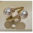 Temperament Double Imitation Pearl Open Ring Twist Gold Color Band New Fashion Women's Accessories Wedding Jewelry 2023