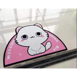 Semicircular Cartoon Door Mat Welcome Entrance Rug..