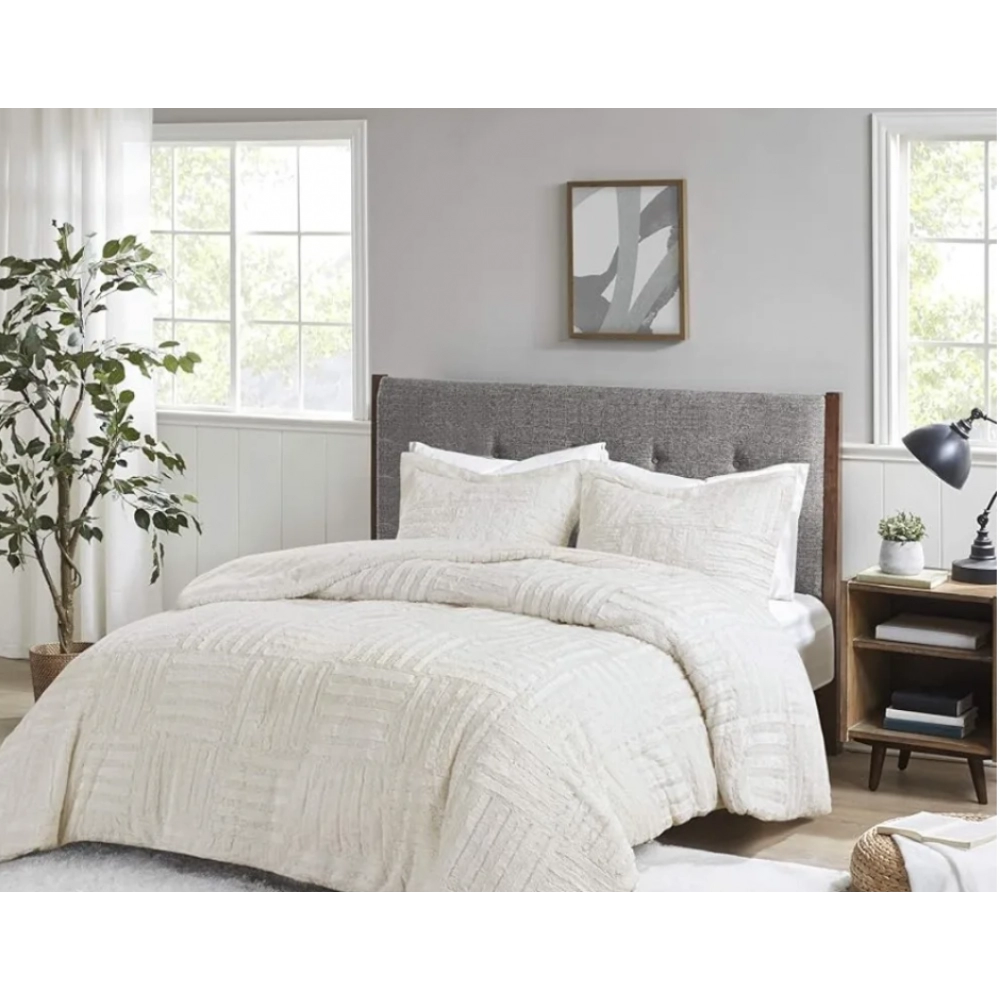 Arctic Fur Down Alternative Comforter Mini Set Bed Linen Set King/California King Ivory Freight Free Sets Bedding Home Textile