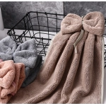 Bowknot Hand Towels for Kitchen Bathroom Coral Velvet Microfiber Soft Quick Dry Absorbent Cleaning Cloths Home Sauna Terry Towel