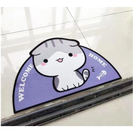 Semicircular Cartoon Door Mat Welcome Entrance Rugs for Home Small Carpet for Bedroom Bathroom Floor Doormats Non-Slip Pet Pads